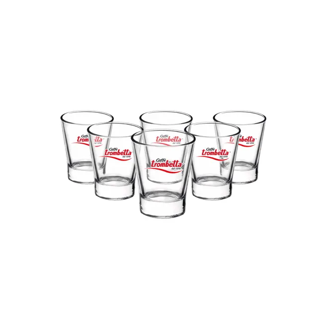 caff-trombetta-bicchierini-in-vetro-set-6-pezzi-firmati image 1