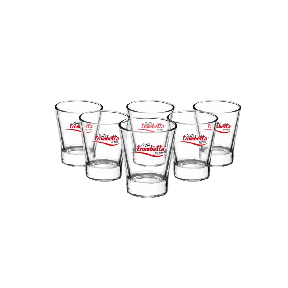 caff-trombetta-bicchierini-in-vetro-set-6-pezzi-firmati image 1