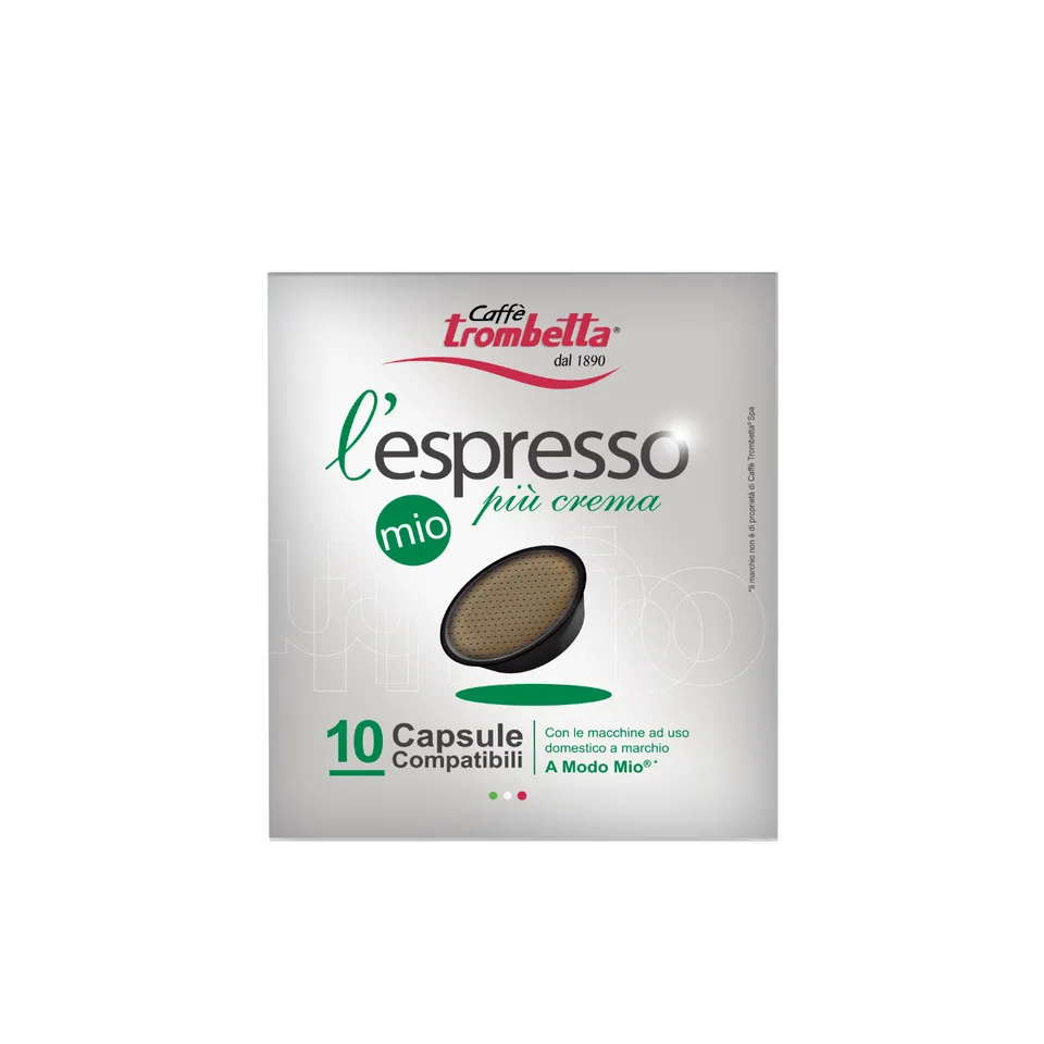 caff-trombetta-l-espresso-mio-pi-crema-80-capsule-compatibili-lavazza-a-modo-mio image 1