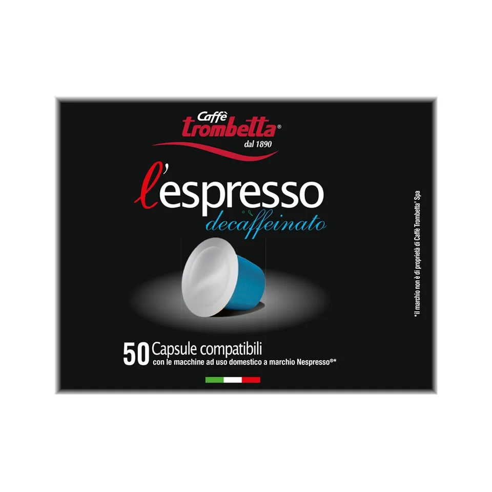 caff-trombetta-l-espresso-decaffeinato-150-capsule-compatibili-nespresso-3-x-50 image 1