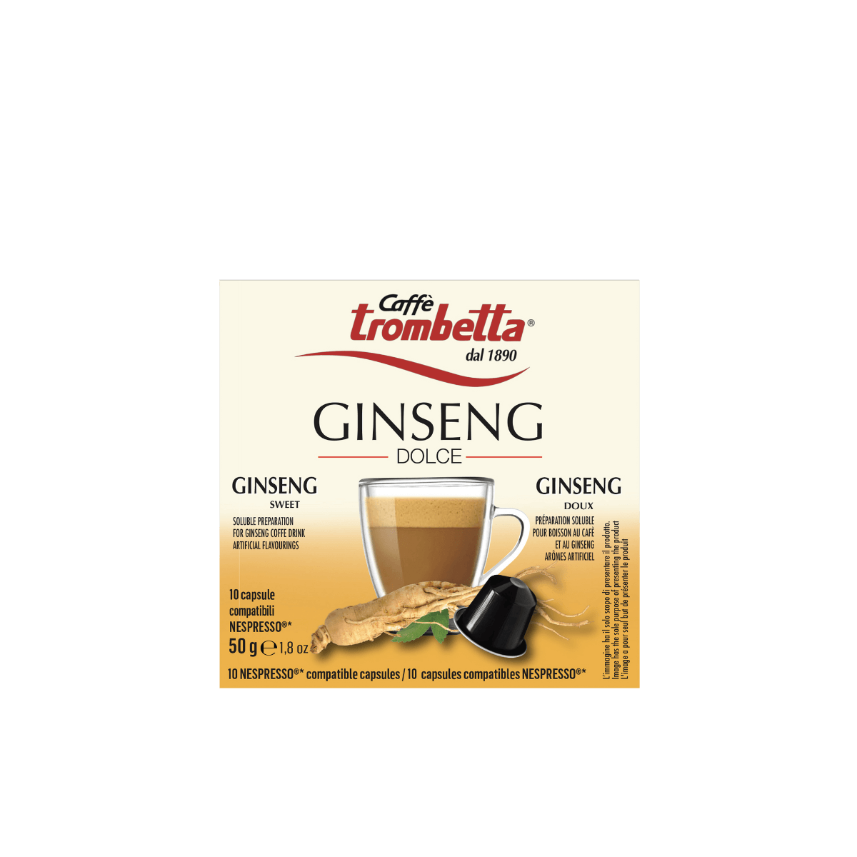 caff-trombetta-l-espresso-ginseng-40-capsule-compatibili-nespresso image 1