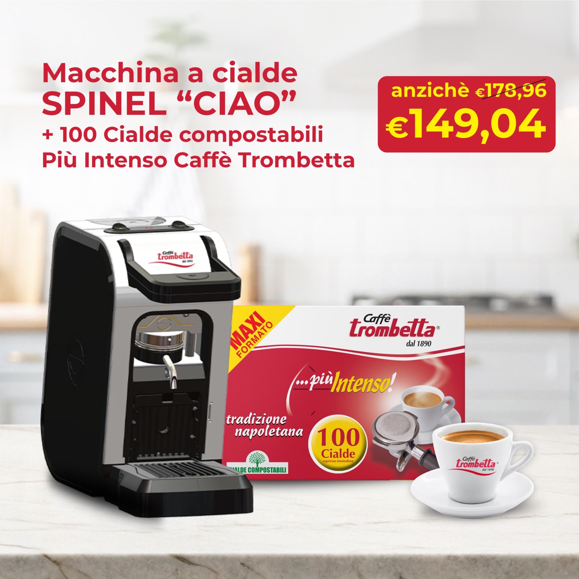 macchina-a-cialde-ese-spinel-ciao-100-cialde-compostabili-caff-trombetta-pi-inte image 2