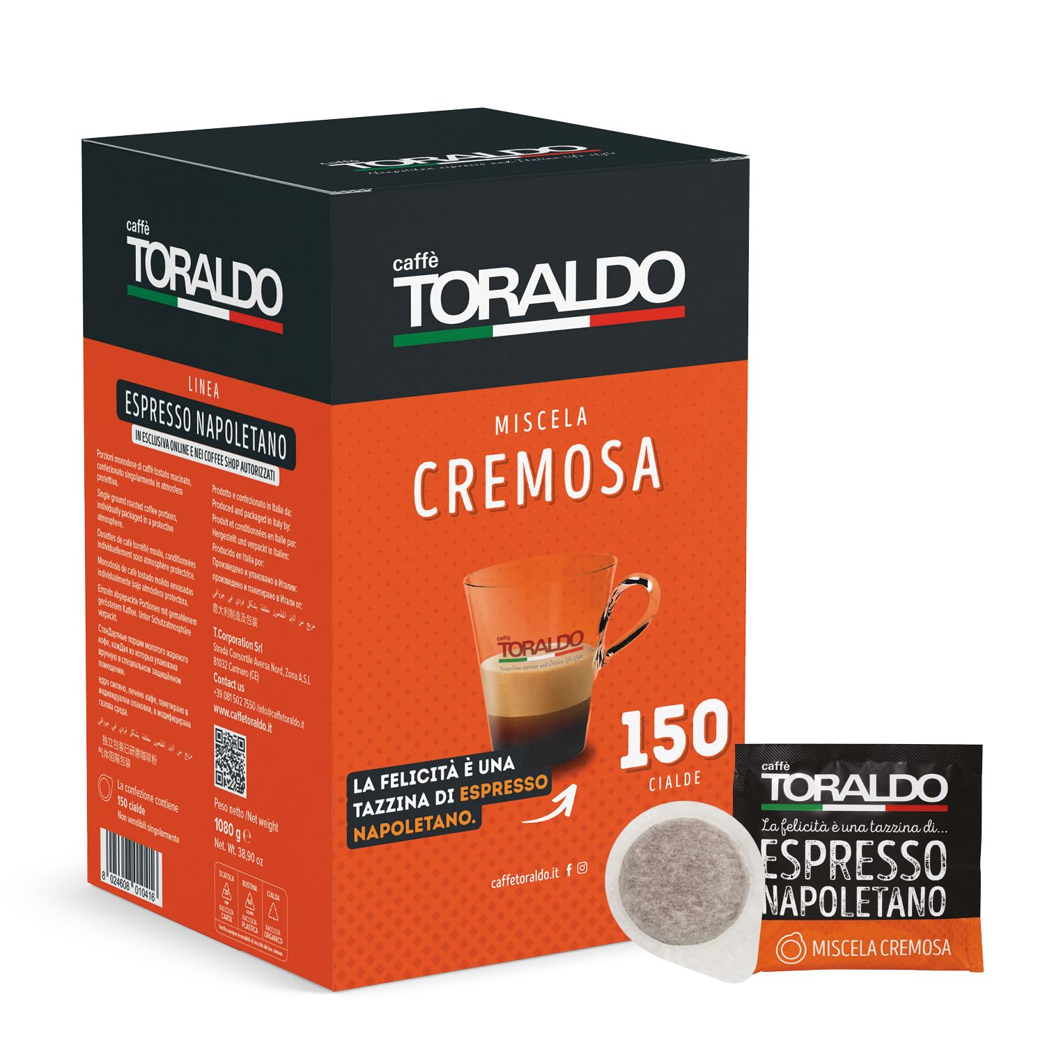 caff-toraldo-miscela-cremosa-cialde-ese-44-mm-150-pezzi image 1