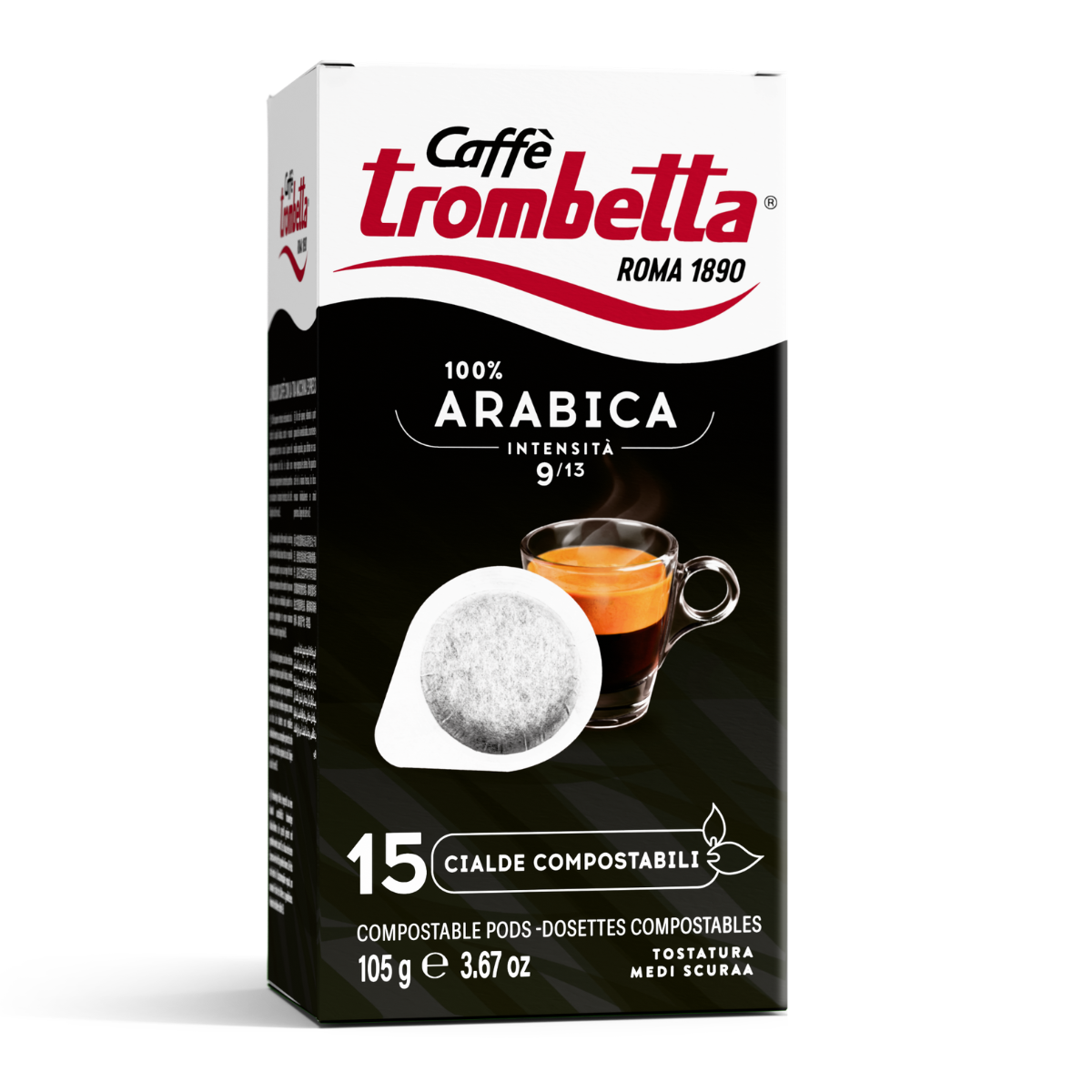 caff-trombetta-tutto-arabica-in-cialda-ese-180-cialde-compostabili image 2