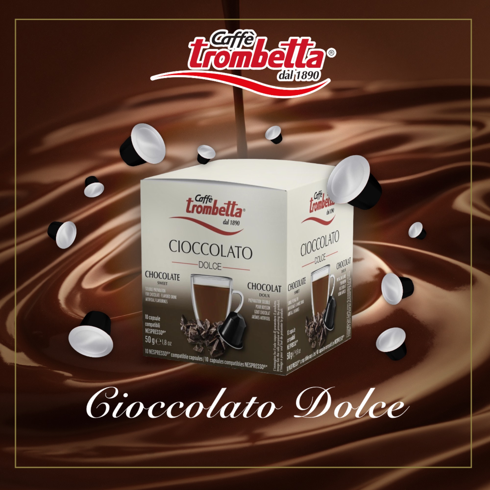 caff-trombetta-l-espresso-cioccolato-40-capsule-compatibili-nespresso image 2