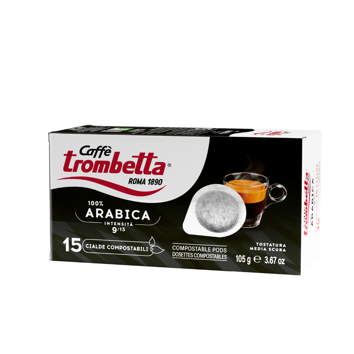 caff-trombetta-tutto-arabica-in-cialda-ese-180-cialde-compostabili image 3