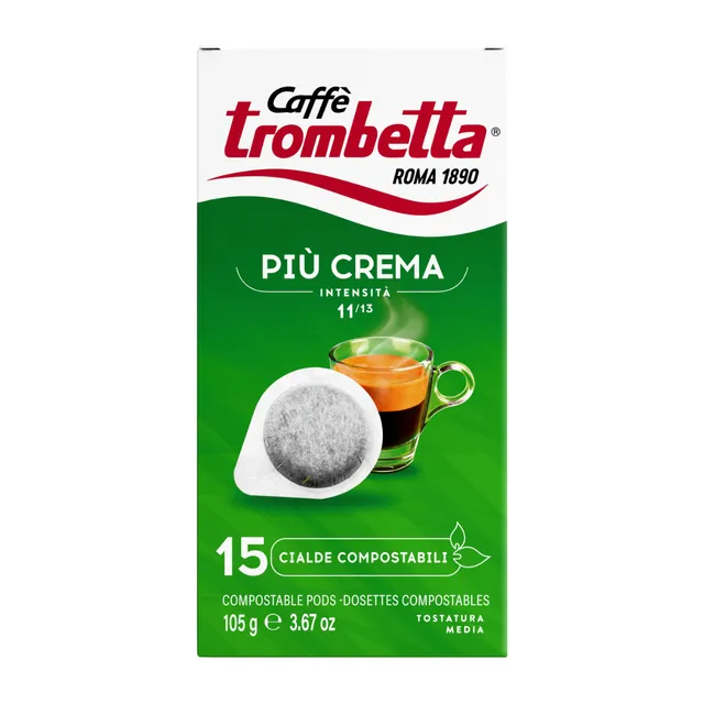 caff-trombetta-pi-crema-cialde-ese-44-mm-12-confezioni-da-15-cialde-180-cialde image 1