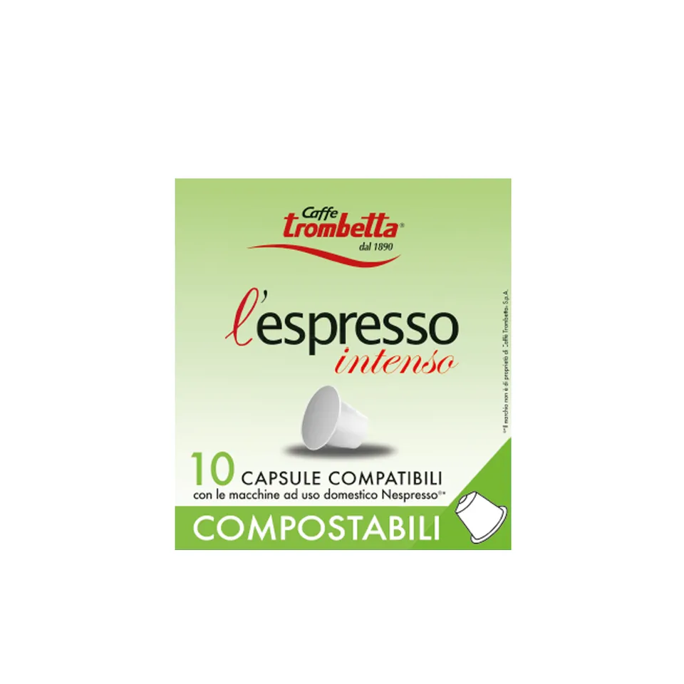 caff-trombetta-l-espresso-compostabili-intenso-80-capsule-8-x-10 image 1