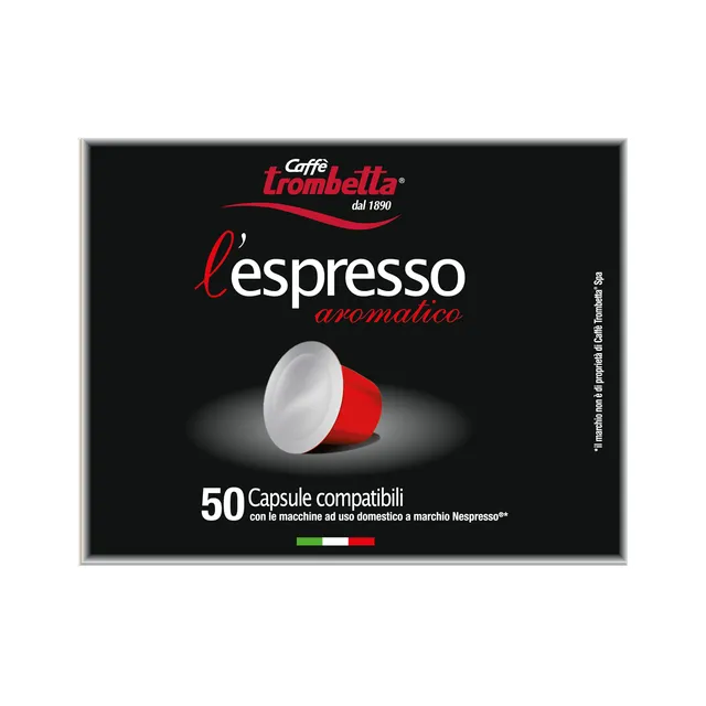 caff-trombetta-l-espresso-aromatico-150-capsule-compatibili-nespresso-3-x-50 image 1