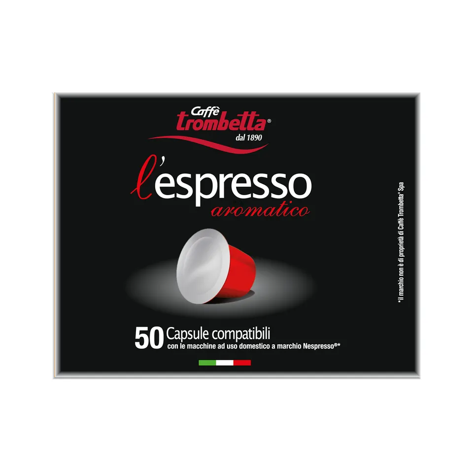 caff-trombetta-l-espresso-aromatico-150-capsule-compatibili-nespresso-3-x-50 image 1