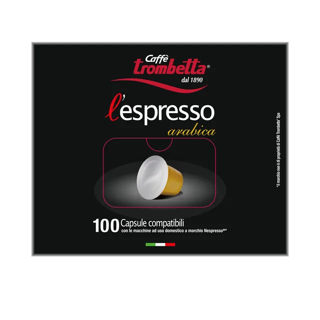 caff-trombetta-l-espresso-arabica-100-capsule-compatibili-nespresso image 1