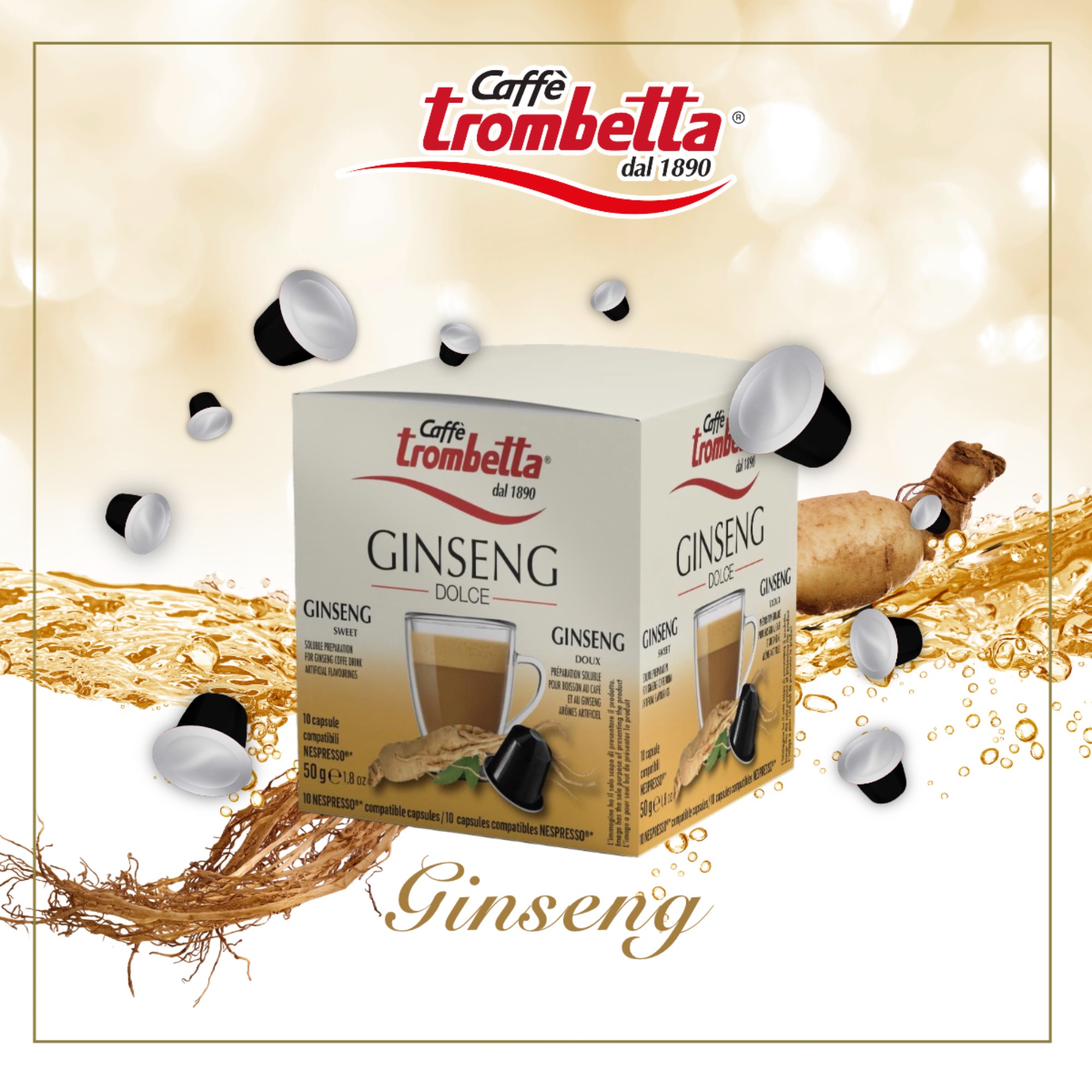 caff-trombetta-l-espresso-ginseng-40-capsule-compatibili-nespresso image 2