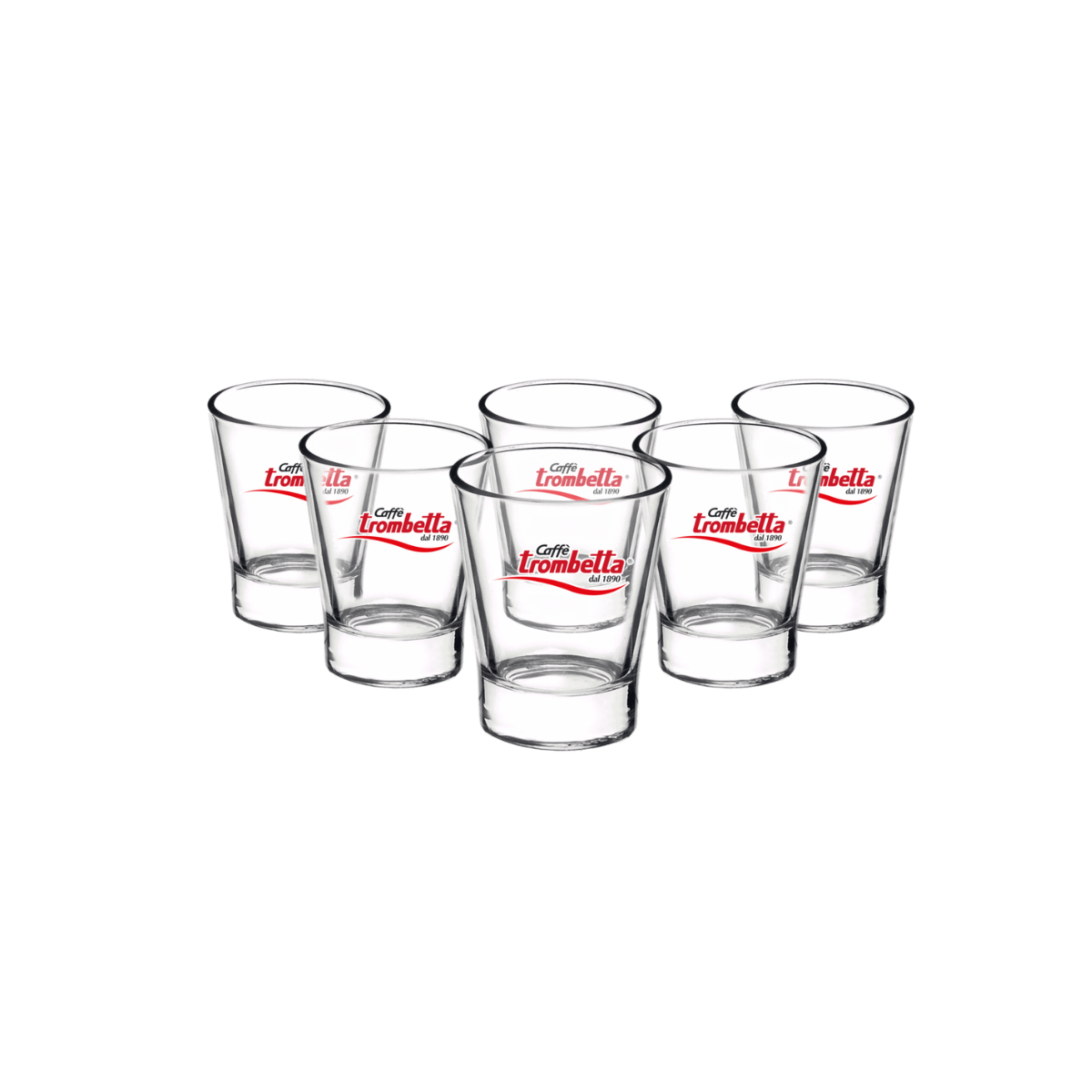 caff-trombetta-bicchierini-in-vetro-set-6-pezzi-firmati image 1