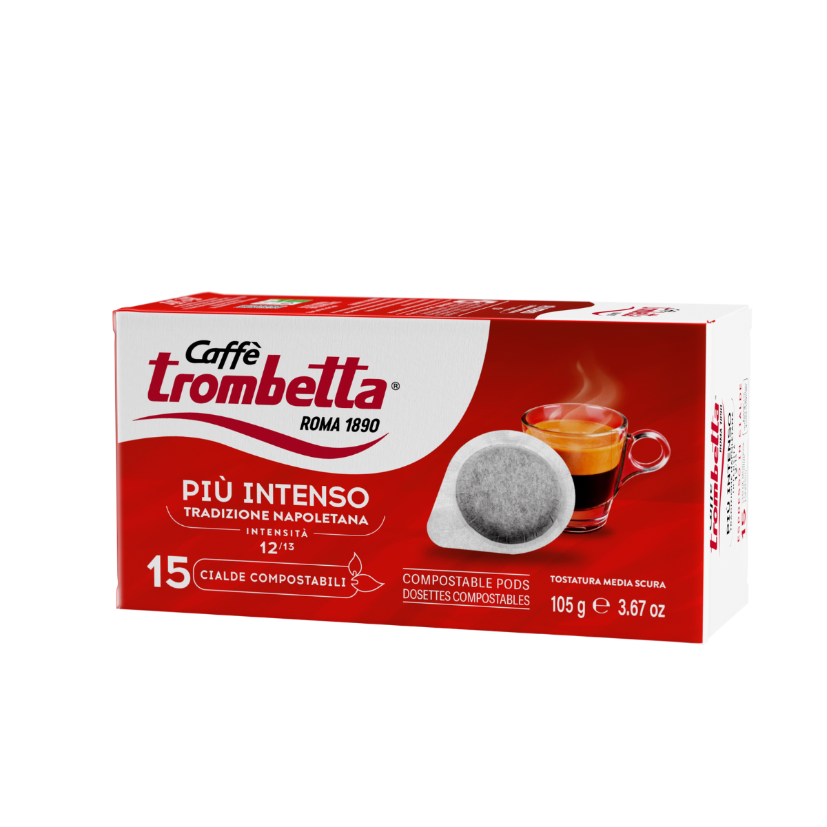 caff-trombetta-pi-intenso-in-cialde-ese-180-cialde-compostabili-12-x-15 image 3